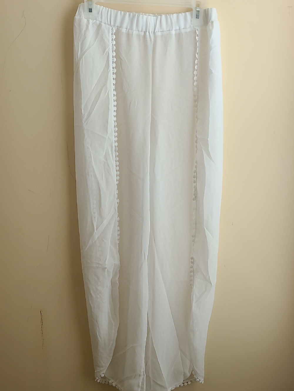Lightweight White Swim Coverup Pant - Beach Ready